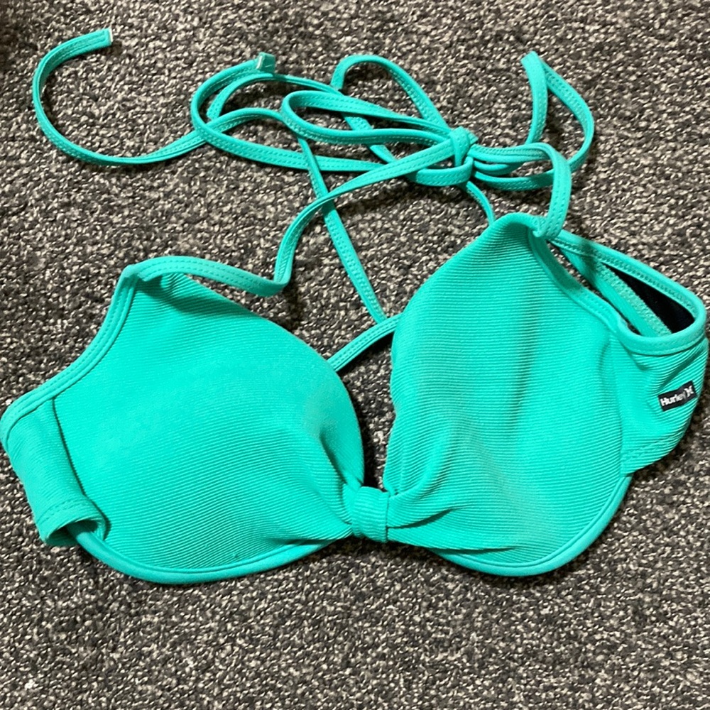 Hurley two piece swimwear, women’s large, teal color,